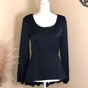 {ESLEY} Hi-Lo Navy Blouse